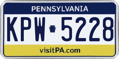 PA license plate KPW5228