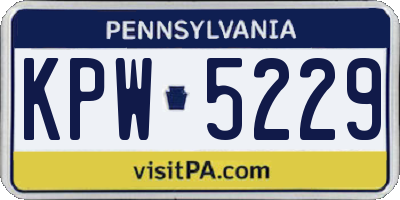 PA license plate KPW5229