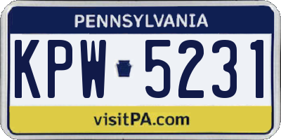 PA license plate KPW5231
