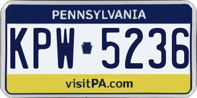 PA license plate KPW5236