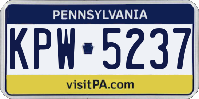 PA license plate KPW5237