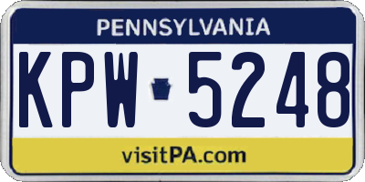 PA license plate KPW5248