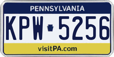 PA license plate KPW5256