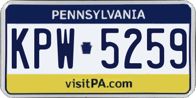 PA license plate KPW5259