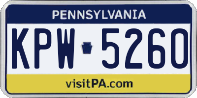 PA license plate KPW5260