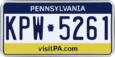PA license plate KPW5261
