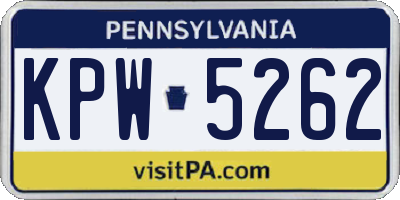 PA license plate KPW5262