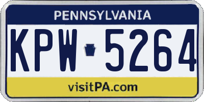 PA license plate KPW5264