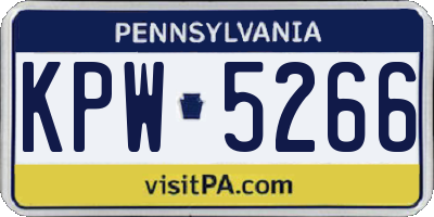 PA license plate KPW5266