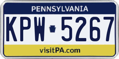 PA license plate KPW5267