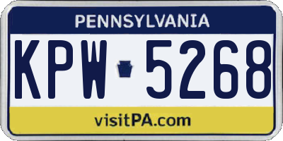 PA license plate KPW5268