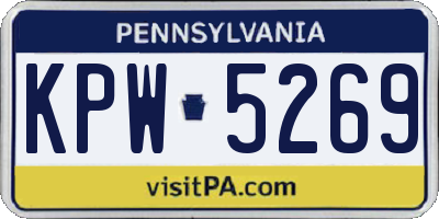 PA license plate KPW5269
