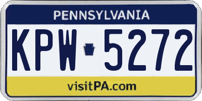 PA license plate KPW5272