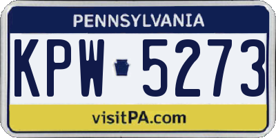 PA license plate KPW5273
