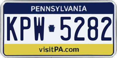 PA license plate KPW5282