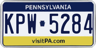 PA license plate KPW5284