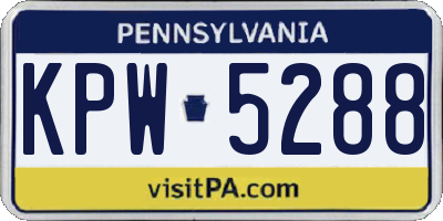PA license plate KPW5288