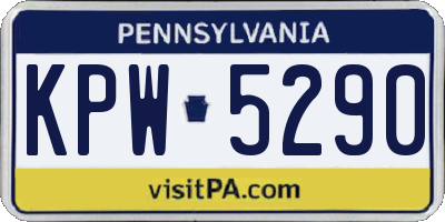 PA license plate KPW5290
