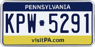 PA license plate KPW5291