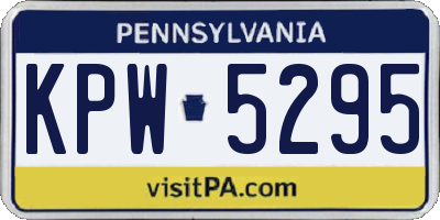 PA license plate KPW5295
