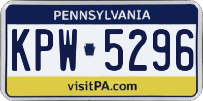 PA license plate KPW5296