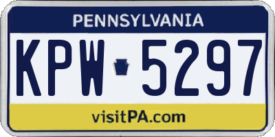 PA license plate KPW5297