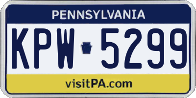 PA license plate KPW5299