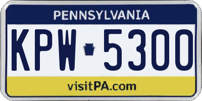 PA license plate KPW5300
