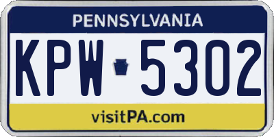 PA license plate KPW5302