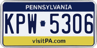 PA license plate KPW5306