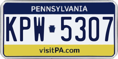 PA license plate KPW5307