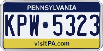 PA license plate KPW5323