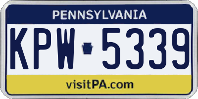PA license plate KPW5339