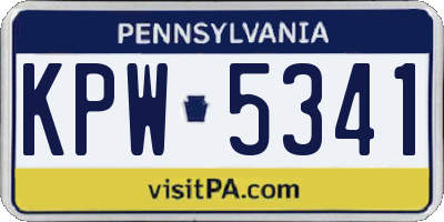 PA license plate KPW5341
