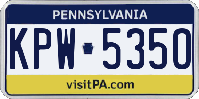 PA license plate KPW5350