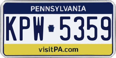 PA license plate KPW5359