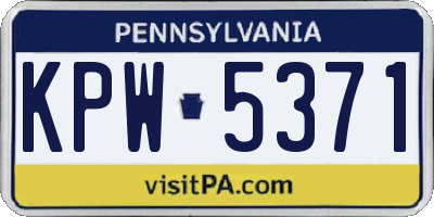 PA license plate KPW5371