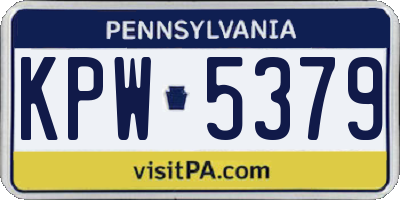 PA license plate KPW5379