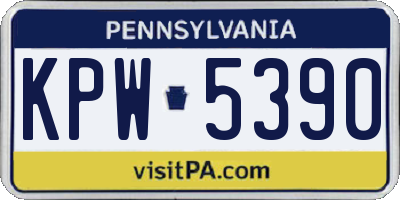 PA license plate KPW5390