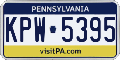 PA license plate KPW5395