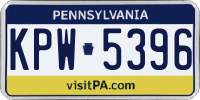 PA license plate KPW5396