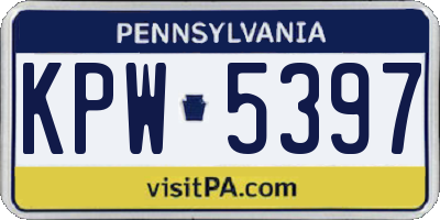 PA license plate KPW5397