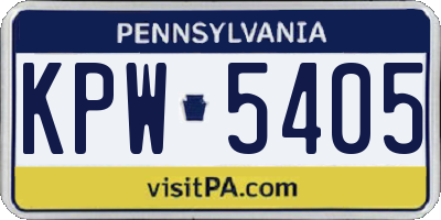 PA license plate KPW5405