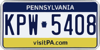 PA license plate KPW5408