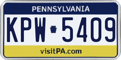 PA license plate KPW5409