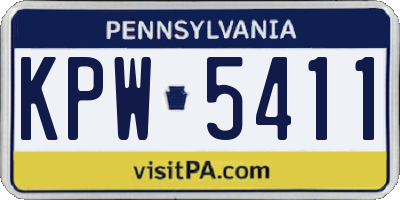 PA license plate KPW5411