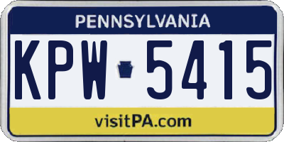PA license plate KPW5415