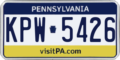 PA license plate KPW5426