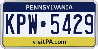 PA license plate KPW5429