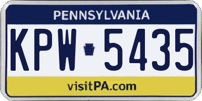 PA license plate KPW5435